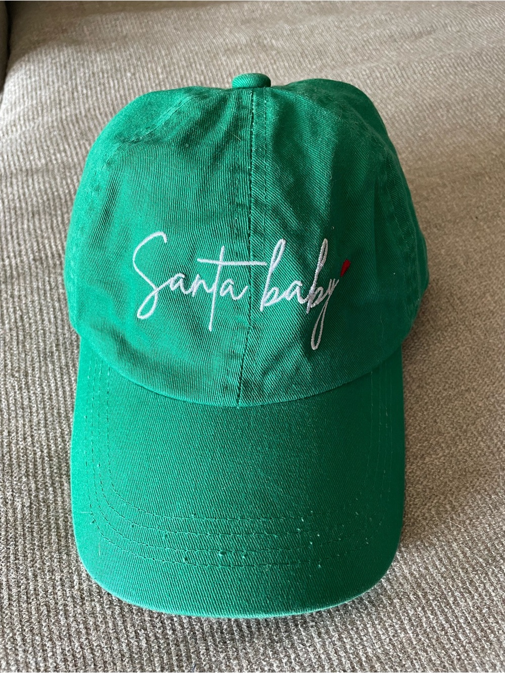 Santa Baby Embroidered Kelly Green Woman’s Christmas Baseball Cap